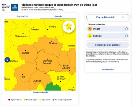 VIGILANCE JAUNE CANICULE & ORANGE ORAGES